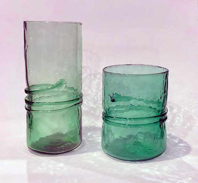 Hand-blown Glasses in Green